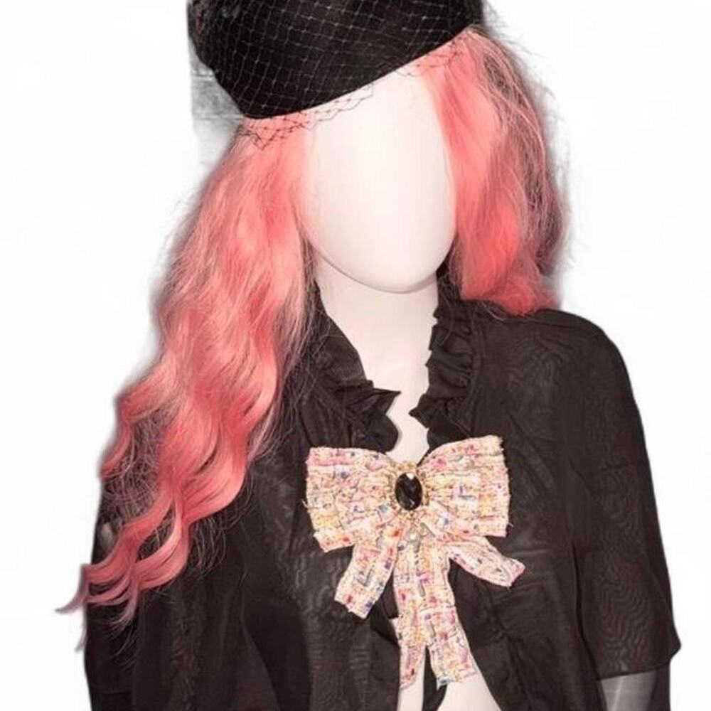 Avant Garde Black Tiered Ruffle Chiffon Tie Up Caplet Whimsygoth Goth Glamour OS